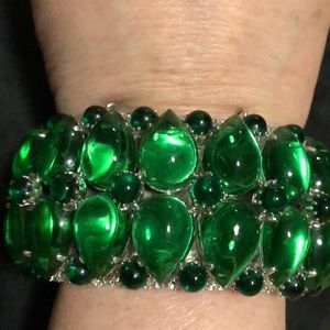 Emerald hinged cuff bracelet